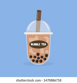 Bubble tea or Pearl milk tea vector illustration