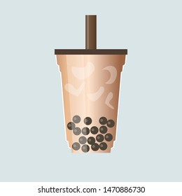 Bubble tea or Pearl milk tea vector illustration