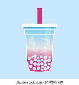 Bubble tea or Pearl milk tea vector illustration