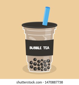 Bubble tea or Pearl milk tea vector illustration