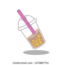 Bubble tea or Pearl milk tea vector illustration