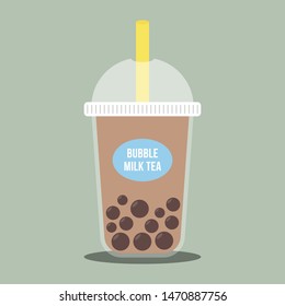 Bubble tea or Pearl milk tea vector illustration