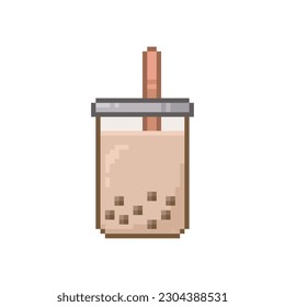 Bubble tea, pixel art drink