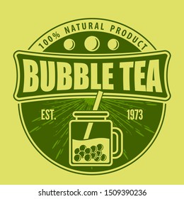 Bubble tea poster, banner template. Vector illustration