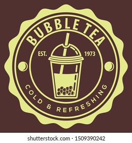 Bubble tea poster, banner template. Vector illustration