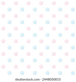 Bubble Tea Seamless Pattern, Pastel pink and blue Color