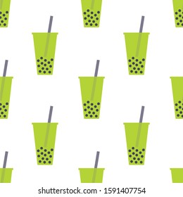 bubble tea seamless pattern, vector illustration