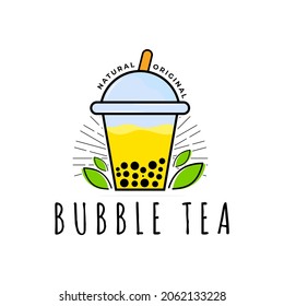 bubble tea set. fresh drink cup of milk tea. milkshake vector illustration