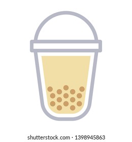 Bubble tea. Simple design. Line vector. Isolate on white background.
