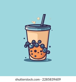 bubble tea simple modern logo