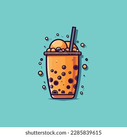 bubble tea simple modern logo