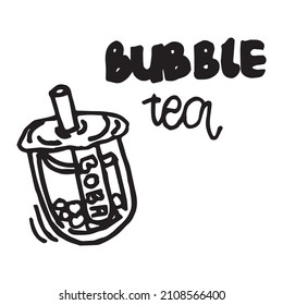 Bubble tea sketch white background
