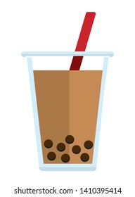 bubble tea (tapioca milk tea) vector illustration