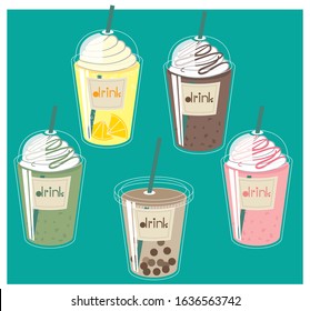 Bubble tea thai tea vector illustration