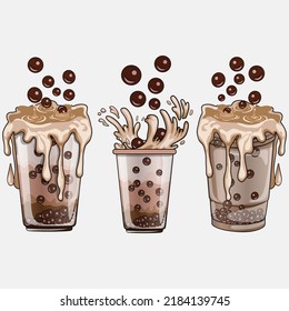 Bubble Tea Vector art, Boba Vector art, Image , Illustration