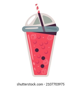 Bubble tea vector cartoon illustration isolated on a white background.