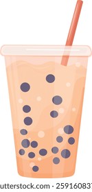 bubble tea. vector flat illustration on white isolated background	