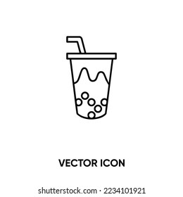 Bubble tea vector icon. Modern, simple flat vector illustration for website or mobile app.Juice or drink symbol, logo illustration. Pixel perfect vector graphics	