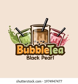 Bubble Tea Vector Logo Illustration