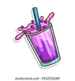 Bubble tea vector  sticker cartoon. hand draw illustration art