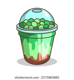 Bubble tea vector  sticker cartoon. hand draw illustration art