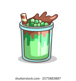 Bubble tea vector  sticker cartoon. hand draw illustration art