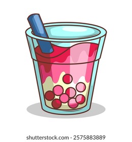 Bubble tea vector  sticker cartoon. hand draw illustration art