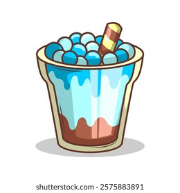 Bubble tea vector  sticker cartoon. hand draw illustration art