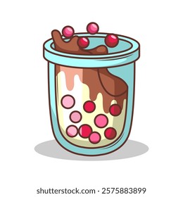 Bubble tea vector  sticker cartoon. hand draw illustration art