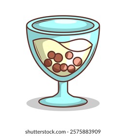 Bubble tea vector  sticker cartoon. hand draw illustration art