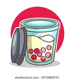 Bubble tea vector  sticker cartoon. hand draw illustration art