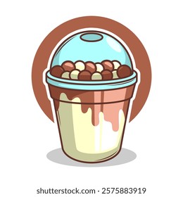 Bubble tea vector  sticker cartoon. hand draw illustration art