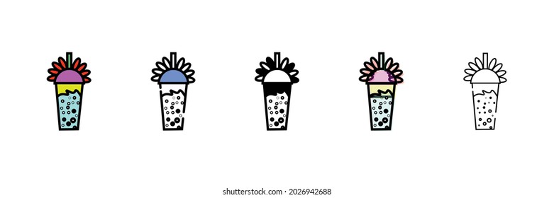 bubble tea vector type icon