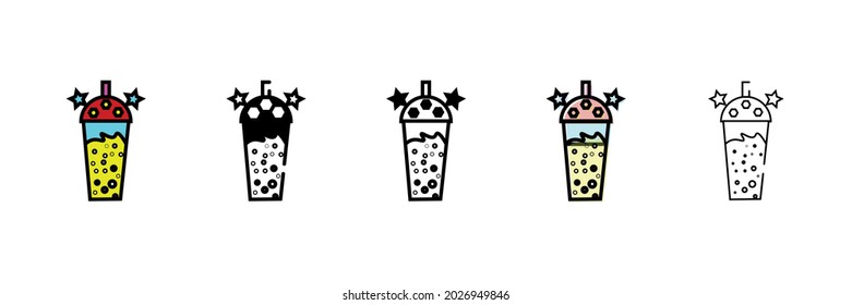 bubble tea vector type icon