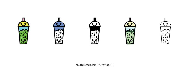 bubble tea vector type icon