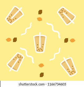 Bubble tea vector.Delicious asian drink. Vector illustration