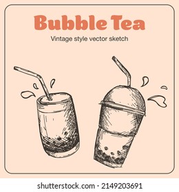 Bubble tea vintage style