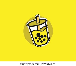 Bubble Tea Yellow icon design