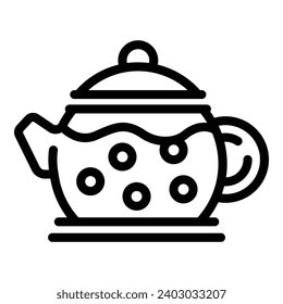 Bubble teapot icon outline vector. Iced tea kettle. Asian tapioca pearls