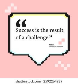 Bubble testimonial banner with pixel art design style. Social media post template design for quotes. Illustration vector
