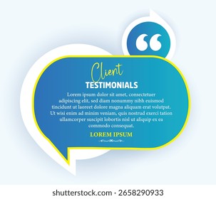 Bubble testimonial banner, quote, infographic. Social media post template designs for quotes. Empty speech bubbles, quote bubbles and text box