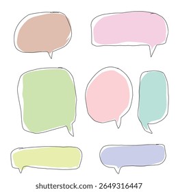 bubble text blank space with various shape and colour.eps