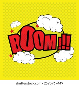 bubble text boom, exploding and expression. use for comics and pop art posters