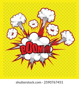 bubble text boom, exploding and expression. use for comics and pop art posters