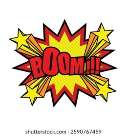 bubble text boom, exploding and expression. use for comics and pop art posters