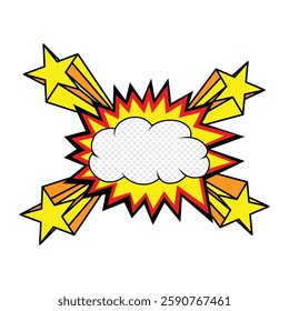 bubble text boom, exploding and expression. use for comics and pop art posters