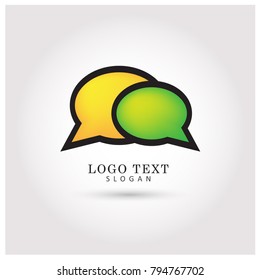 Bubble Text & Conversation Logo. Symbol & Icon Vector Template.