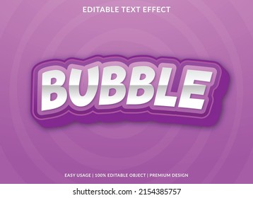 bubble text effect editable template with abstract background style use for business logo and brand