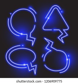 Bubble text glowing neon