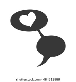 bubble text with heart inside